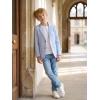 image:imageLOLANTA Boys Seersucker Blazer Jacket Kids Lightweight Striped Blazers for Formal Casual Events Dress Outfits Tuxedo SuitBlue