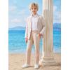 image:imageLOLANTA Boys Seersucker Blazer Jacket Kids Lightweight Striped Blazers for Formal Casual Events Dress Outfits Tuxedo SuitKhaki