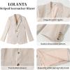 image:imageLOLANTA Boys Seersucker Blazer Jacket Kids Lightweight Striped Blazers for Formal Casual Events Dress Outfits Tuxedo SuitKhaki