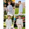 image:imageLOLANTA Boys Seersucker Blazer Jacket Kids Lightweight Striped Blazers for Formal Casual Events Dress Outfits Tuxedo SuitKhaki