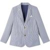 image:imageLOLANTA Boys Seersucker Blazer Jacket Kids Lightweight Striped Blazers for Formal Casual Events Dress Outfits Tuxedo SuitNavy