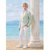 image:imageLOLANTA Boys Seersucker Blazer Jacket Kids Lightweight Striped Blazers for Formal Casual Events Dress Outfits Tuxedo SuitSagegreen
