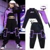image:imageLOLANTA Girls Hip Hop Dance Clothes 3PCS Crop Top Cargo Pants Sets Active OutfitsPurple