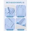 image:imageLOLANTA Girls Long Sleeve Button Down Shirts Kids Stretch Stain Resistant School Uniform Dress Shirt with Patch PocketLightblue