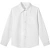 image:imageLOLANTA Girls Long Sleeve Button Down Shirts Kids Stretch Stain Resistant School Uniform Dress Shirt with Patch PocketWhite