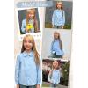 image:imageLOLANTA Girls Long Sleeve Uniform Shirt Kids Stretch Button Down Dress Shirts Stain Resistant Blouse with Peter Pan CollarLightblue
