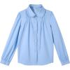image:imageLOLANTA Girls Long Sleeve Uniform Shirt Kids Stretch Button Down Dress Shirts Stain Resistant Blouse with Peter Pan CollarLightblue