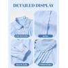 image:imageLOLANTA Girls Long Sleeve Uniform Shirt Kids Stretch Button Down Dress Shirts Stain Resistant Blouse with Peter Pan CollarLightblue