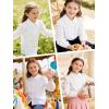image:imageLOLANTA Girls Long Sleeve Uniform Shirt Kids Stretch Button Down Dress Shirts Stain Resistant Blouse with Peter Pan CollarWhiteDoll Collar