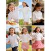 image:imageLOLANTA Girls Long Sleeve Uniform Shirt Kids Stretch Button Down Dress Shirts Stain Resistant Blouse with Peter Pan CollarWhitePeter Pan Collar