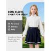 image:imageLOLANTA Girls Long Sleeve Uniform Shirt Kids Stretch Button Down Dress Shirts Stain Resistant Blouse with Peter Pan CollarWhitePeter Pan Collar