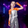 image:imageLOLANTA Girls Metallic Shirts with Arm Sleeves Slim Fit Stretchy Shiny Fake Two Piece Hip Hop Dance Top Festivals PartyOrange