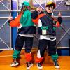 image:imageLOLANTA Unisex Kids 80s Tracksuit Hip Hop Dance Outfit Boys Girls Oversized Color Block Jacket Pants 2 Piece Clothing SetOrange