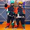 image:imageLOLANTA Unisex Kids 80s Tracksuit Hip Hop Dance Outfit Boys Girls Oversized Color Block Jacket Pants 2 Piece Clothing SetOrange