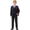 image:imageLOLANTA Boys Formal Suit 7 Piece Ring Bearer Outfit Kids Tuxedo No Tail Gentlman Slim Fit Dress ClothesBlack