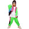 image:imageLOLANTA Boys Girls Color Block Jacket Track Pants Sets Hip Hop Dance Patchwork Clothes Unisex StreetwearNeon Green