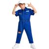 image:imageLOLANTA Boys Girls Jumpsuit Short Sleeve ZipFront Coveralls Kpop Streetwear Hip Hop Dance CostumesDark Blue