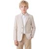 image:imageLOLANTA Boys Seersucker Blazer Jacket Kids Lightweight Striped Blazers for Formal Casual Events Dress Outfits Tuxedo SuitKhaki