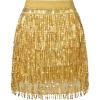 image:imageLOLANTA Girls Sequin Fringe Skirts Sparkle Layered Tassel Elatic Waist Disco Rave Party Dance Skirt with LiningGold