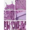 image:imageLOLANTA 2Pcs Girls Sequin Fringe Dress Salsa Cha Cha Tassel Latin Dance Dress amp Shorts Adjustable Spaghetti Strap 513 YrsPurple