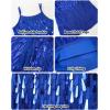 image:imageLOLANTA 2Pcs Girls Sequin Fringe Dress Salsa Cha Cha Tassel Latin Dance Dress amp Shorts Adjustable Spaghetti Strap 513 YrsRoyalblue
