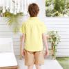 image:imageLOLANTA Boys Uniform Shirt Kids Short Sleeve Button Down Shirts Dress Outfits Summer Top for School WeddingYellow
