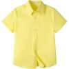 image:imageLOLANTA Boys Uniform Shirt Kids Short Sleeve Button Down Shirts Dress Outfits Summer Top for School WeddingYellow