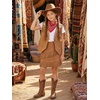 image:imageLOLANTA Cowgirl Outfits for Girls Boho Western Fringe Vest Skirt 2Pcs Set Kids Suede Tassel Country Concert Rodeo ClothesBrown