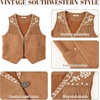 image:imageLOLANTA Cowgirl Outfits for Girls Boho Western Fringe Vest Skirt 2Pcs Set Kids Suede Tassel Country Concert Rodeo ClothesBrown