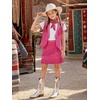 image:imageLOLANTA Cowgirl Outfits for Girls Boho Western Fringe Vest Skirt 2Pcs Set Kids Suede Tassel Country Concert Rodeo ClothesRose