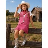 image:imageLOLANTA Cowgirl Outfits for Girls Boho Western Fringe Vest Skirt 2Pcs Set Kids Suede Tassel Country Concert Rodeo ClothesRose