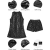 image:imageLOLANTA Girls Sequins Dance Clothes Dress 414 Yrs Sparkle Hip Hop Jazz Dance Outfit Sleeveless Top and ShortsBlack