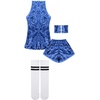 image:imageLOLANTA Girls Sequins Dance Clothes Dress 414 Yrs Sparkle Hip Hop Jazz Dance Outfit Sleeveless Top and ShortsBlue