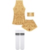 image:imageLOLANTA Girls Sequins Dance Clothes Dress 414 Yrs Sparkle Hip Hop Jazz Dance Outfit Sleeveless Top and ShortsGolden
