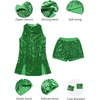 image:imageLOLANTA Girls Sequins Dance Clothes Dress 414 Yrs Sparkle Hip Hop Jazz Dance Outfit Sleeveless Top and ShortsGreen