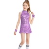 image:imageLOLANTA Girls Sequins Dance Clothes Dress 414 Yrs Sparkle Hip Hop Jazz Dance Outfit Sleeveless Top and ShortsLightpurple