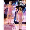 image:imageLOLANTA Girls Sequins Dance Clothes Dress 414 Yrs Sparkle Hip Hop Jazz Dance Outfit Sleeveless Top and ShortsMagic Pink