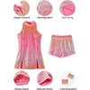 image:imageLOLANTA Girls Sequins Dance Clothes Dress 414 Yrs Sparkle Hip Hop Jazz Dance Outfit Sleeveless Top and ShortsMagic Pink