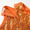 image:imageLOLANTA Girls Sequins Dance Clothes Dress 414 Yrs Sparkle Hip Hop Jazz Dance Outfit Sleeveless Top and ShortsOrange