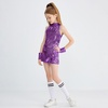 image:imageLOLANTA Girls Sequins Dance Clothes Dress 414 Yrs Sparkle Hip Hop Jazz Dance Outfit Sleeveless Top and ShortsPurple
