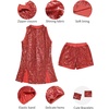 image:imageLOLANTA Girls Sequins Dance Clothes Dress 414 Yrs Sparkle Hip Hop Jazz Dance Outfit Sleeveless Top and ShortsRed