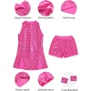image:imageLOLANTA Girls Sequins Dance Clothes Dress 414 Yrs Sparkle Hip Hop Jazz Dance Outfit Sleeveless Top and ShortsRosered