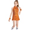 image:imageLOLANTA Girls Sequins Dance Clothes Dress 414 Yrs Sparkle Hip Hop Jazz Dance Outfit Sleeveless Top and ShortsOrange