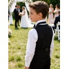 image:imageLOLANTA Boys Formal Suit Vest Slim Fit Pockets Adjustable Back Strap Wedding Ring Bearer Homecoming Dress Waistcoat VestBlack