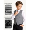 image:imageLOLANTA Boys Formal Suit Vest Slim Fit Pockets Adjustable Back Strap Wedding Ring Bearer Homecoming Dress Waistcoat VestGrey