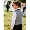 image:imageLOLANTA Boys Formal Suit Vest Slim Fit Pockets Adjustable Back Strap Wedding Ring Bearer Homecoming Dress Waistcoat VestGrey