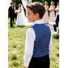 image:imageLOLANTA Boys Formal Suit Vest Slim Fit Pockets Adjustable Back Strap Wedding Ring Bearer Homecoming Dress Waistcoat VestLake Blue