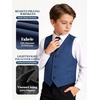 image:imageLOLANTA Boys Formal Suit Vest Slim Fit Pockets Adjustable Back Strap Wedding Ring Bearer Homecoming Dress Waistcoat VestLake Blue