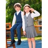 image:imageLOLANTA Boys Formal Suit Vest Slim Fit Pockets Adjustable Back Strap Wedding Ring Bearer Homecoming Dress Waistcoat VestLake Blue