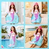 image:imageLOLANTA Kids Bath Towels Mermaid Terry Cloth Pool Poncho Swim Cover Up Toddler Beach Towel Girls Gifts Mermaid 46 YearsPink Purplemermaid